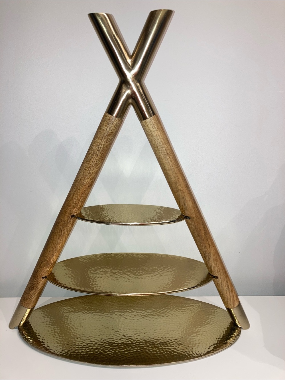 Gold Wood Display Vignette Shelf Stand